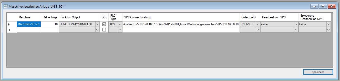 Menü Maschinen bearbeiten Menü Maschinen bearbeiten